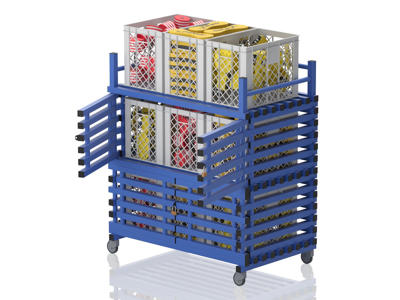 Vogn m/lås m/tophylde 136 x 76 x 154 cm | CAB(L) | Vendiplas