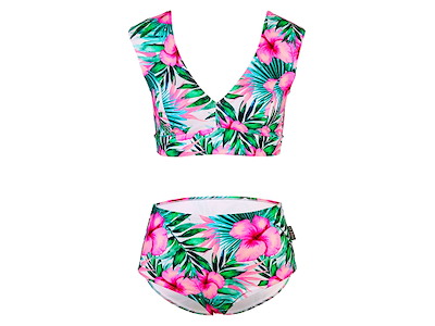 Bikini | Hawaii Flowers | Wide Shoulder  | D-skål | BECO