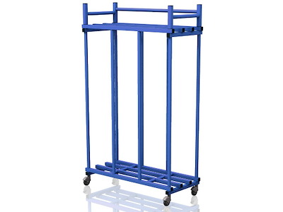 Vogn m/skillerum og tophylde 140 x 60 x 225 cm | MS(PR) | Vendiplas