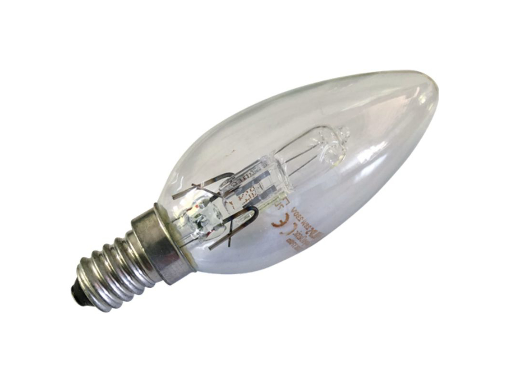 Halogenpære | 230V  28W E14 | Aflang form | Finnsa