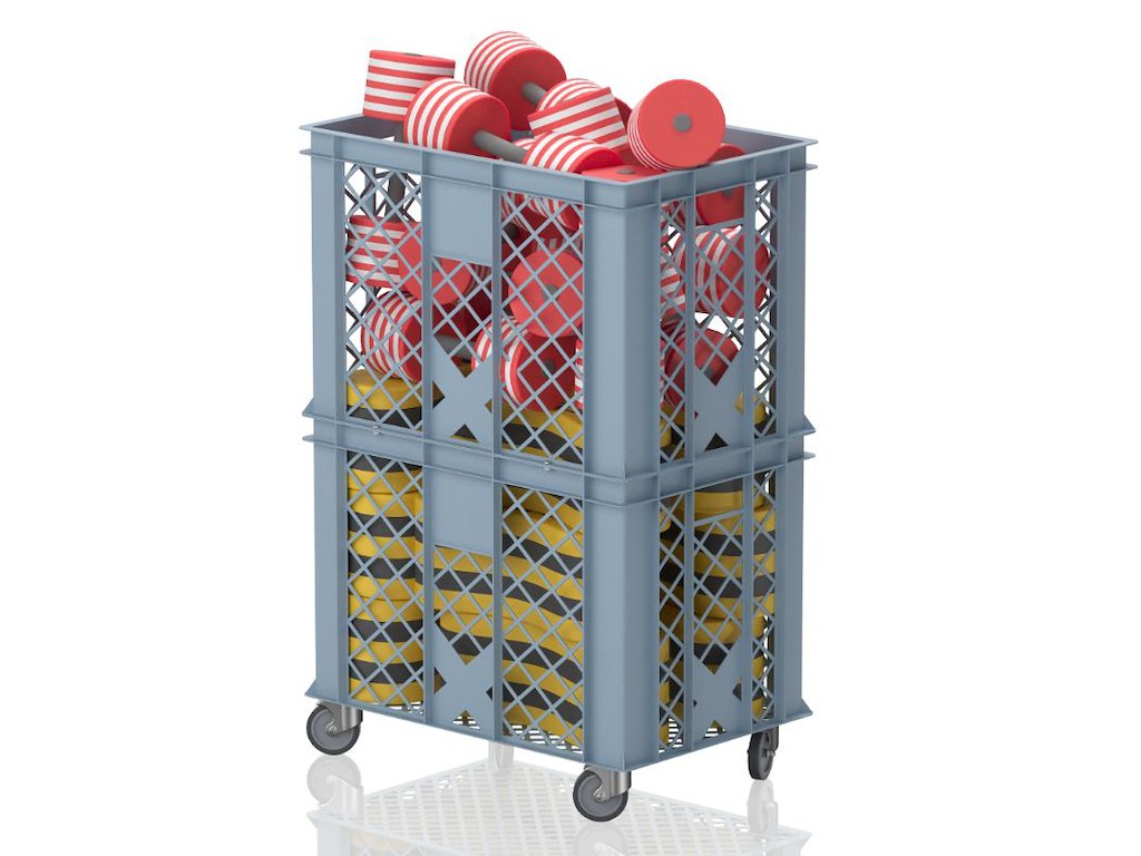 Kurv m/hjul 60 x 40 x 90 cm | BSKT(M2) | Vendiplas