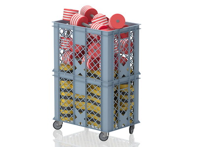 Kurv m/hjul 60 x 40 x 90 cm | BSKT(M2) | Vendiplas