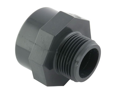 PVC-overgang | PN16 | Udv./indv. lim | Udv. gevind