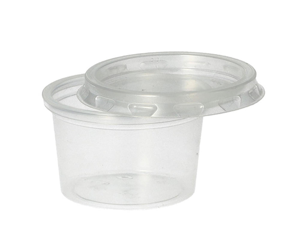 Portionsbæger 30 ml m/låg | transparent | Finnsa