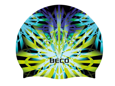 Badehætte t/voksne | Silikone | Gult/turkis print | BECO