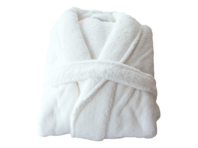 Saunakåbe i teddy-plys | Hvid | Finnsa