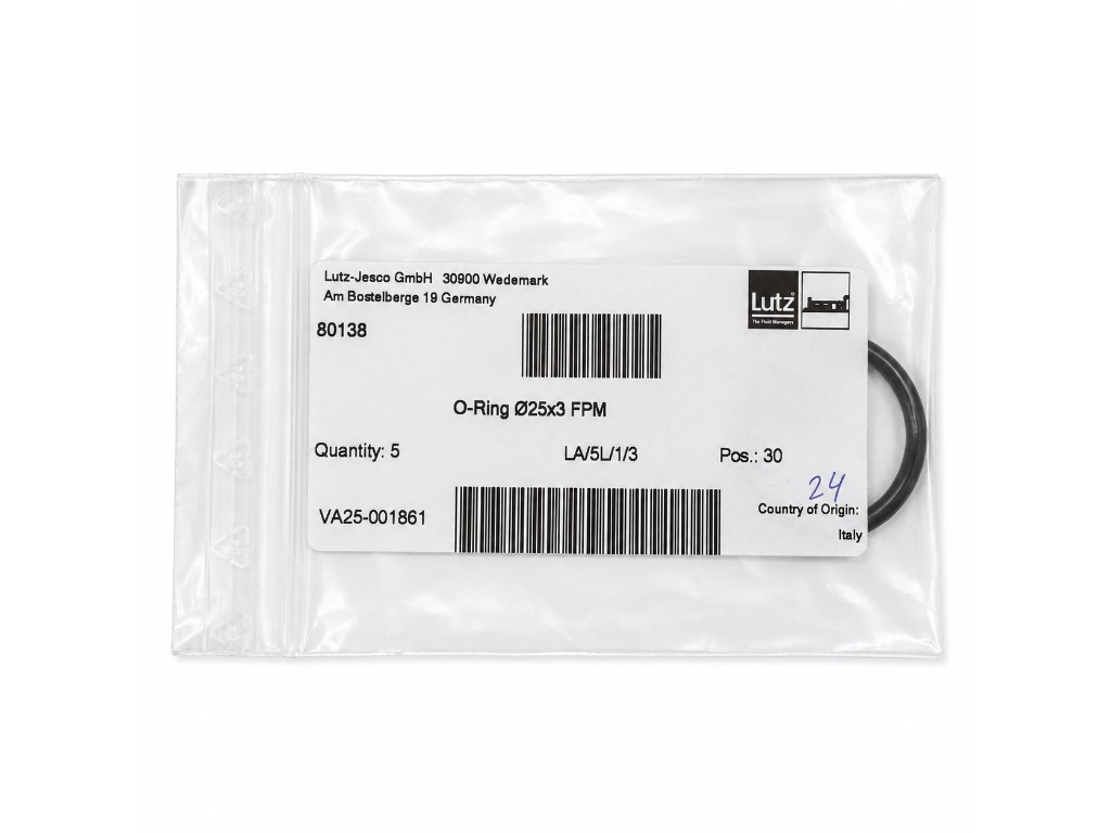 O-ring Ø25 x 3 mm til elektrode | FPM | Jesco
