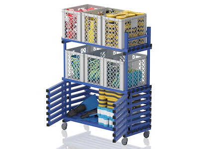 Vogn m/hylder og låger 138 x 60 x 177 cm | MS1360DR | Vendiplas