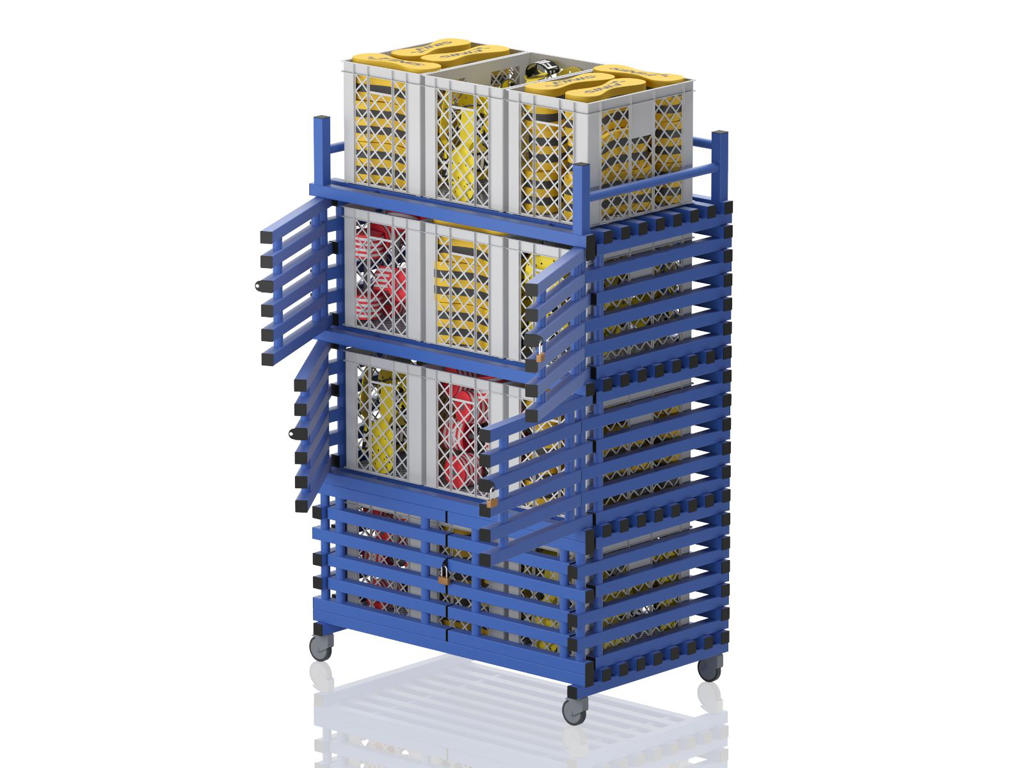 Vogn m/lås m/tophylde 136 x 76 x 208 cm | CAB(XL) | Vendiplas