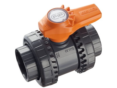 PVC-kugleventil FPM indv. Limning, PN16