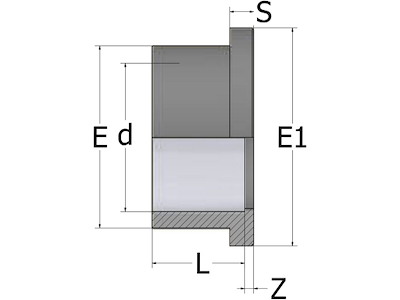 PVC-flangebøsning | PN16 | Indv. lim | Glat