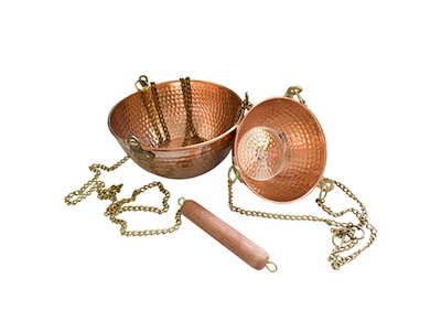 Kobberskål | m/kæde | 2 l | Finnsa