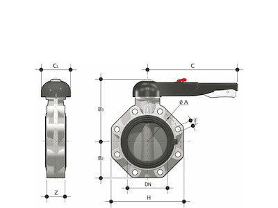 PVC-butterflyventil FPM | PN10
