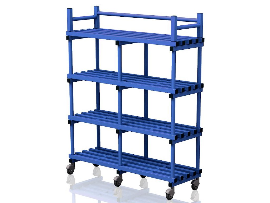 Reol m/hjul 150 x 50 x 184 cm | MS1500/500 | Vendiplas