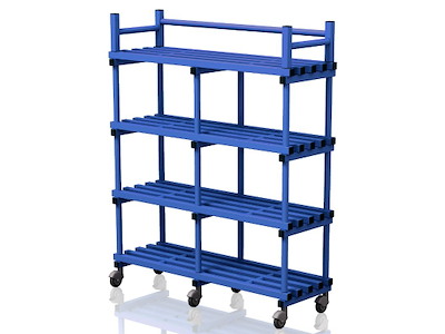 Reol m/hjul 150 x 50 x 184 cm | MS1500/500 | Vendiplas