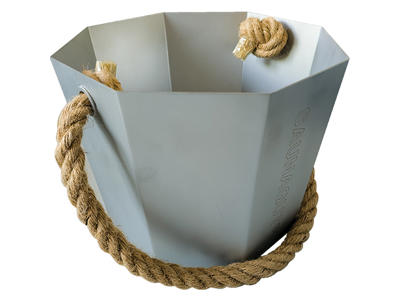 Saunaspand i rustfrit stål | 6 l med naturreb | Finnsa