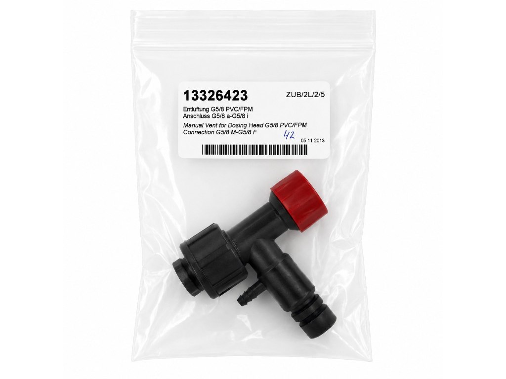 Manuel udluftning til doseringshoved G5/8 | PVC/FPM | Jesco