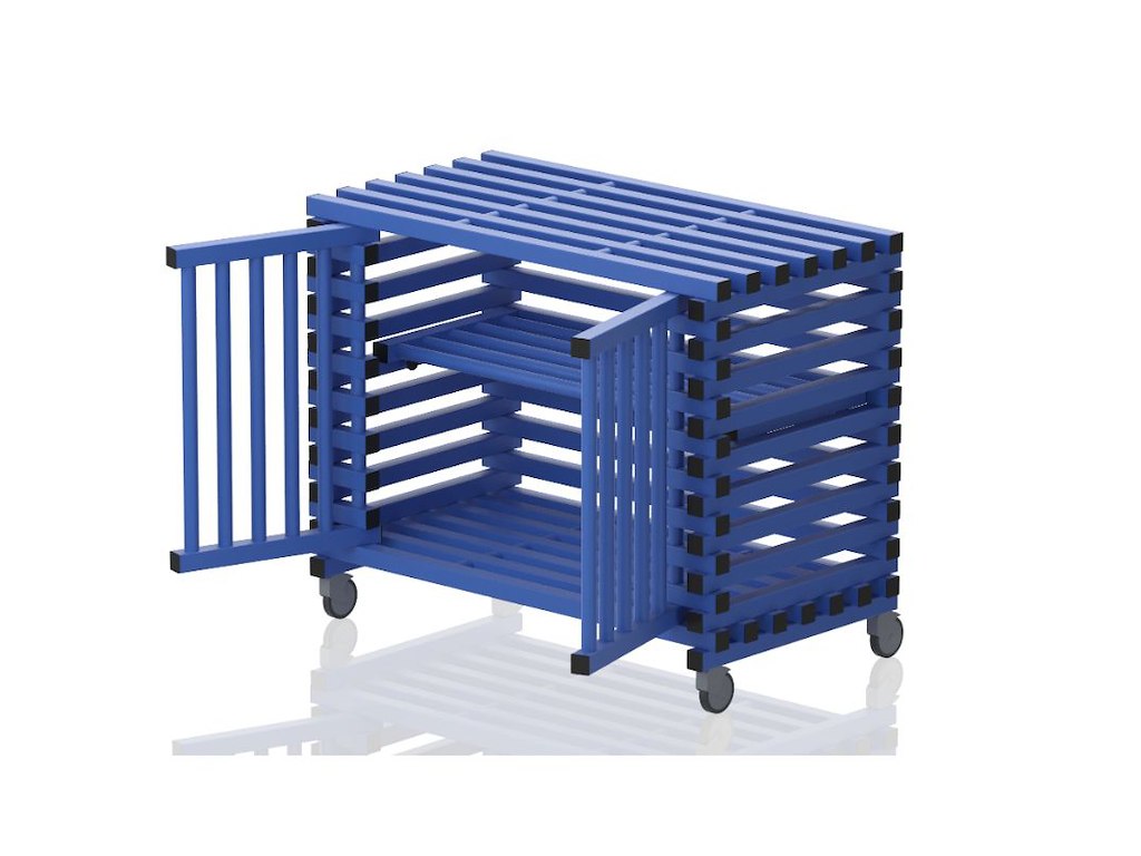 Vogn m/låger u/tophylde 126 x 76 x 120 cm | T(L) | Vendiplas