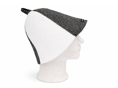 Saunahue hvid/grå filt | Saunagut