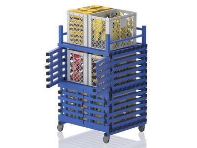 Vogn m/lås m/tophylde 98 x 76 x 154 cm | CAB(M) | Vendiplas