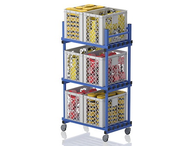 Vogn m/hylder 97 x 60 x 177 cm | MS960/600 | Vendiplas