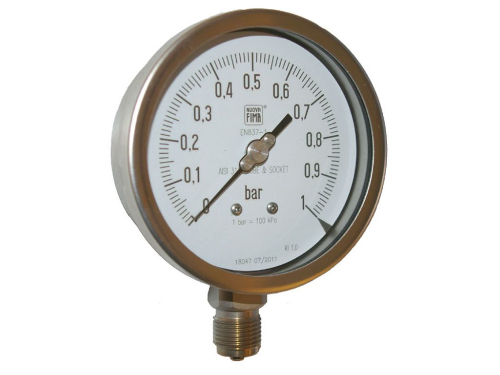Manometer | Ø100 mm | Glyserin fyldt