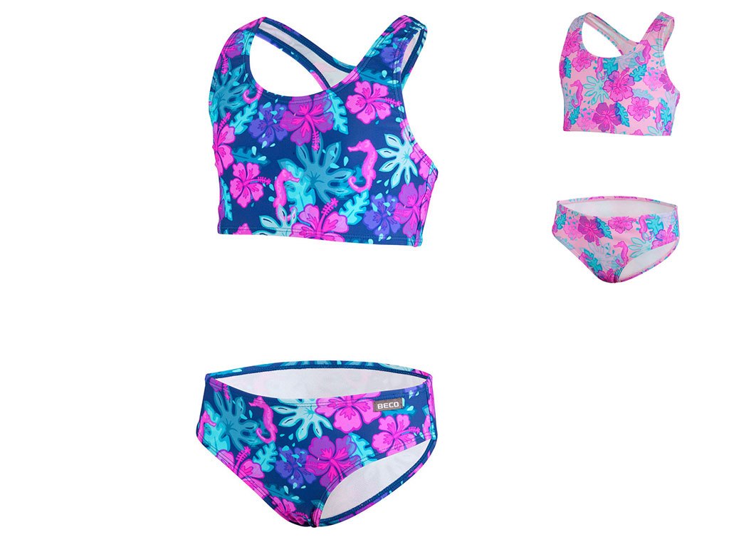 Bikini til piger | Kids Ocean Flowers | Racerback | BECO