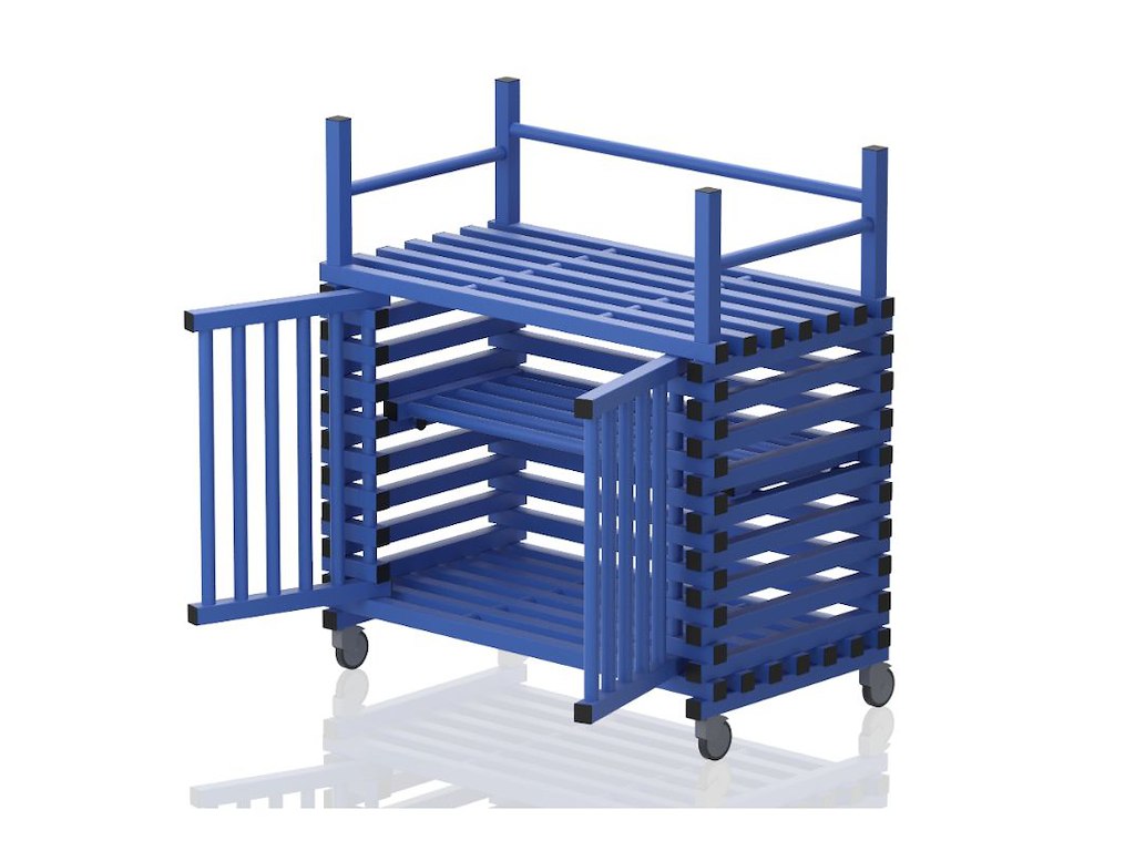 Vogn m/låger og tophylde 126 x 69 x 137 cm | T(M) | Vendiplas