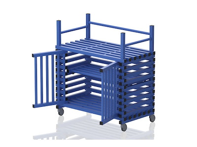 Vogn m/låger og tophylde 126 x 69 x 137 cm | T(M) | Vendiplas