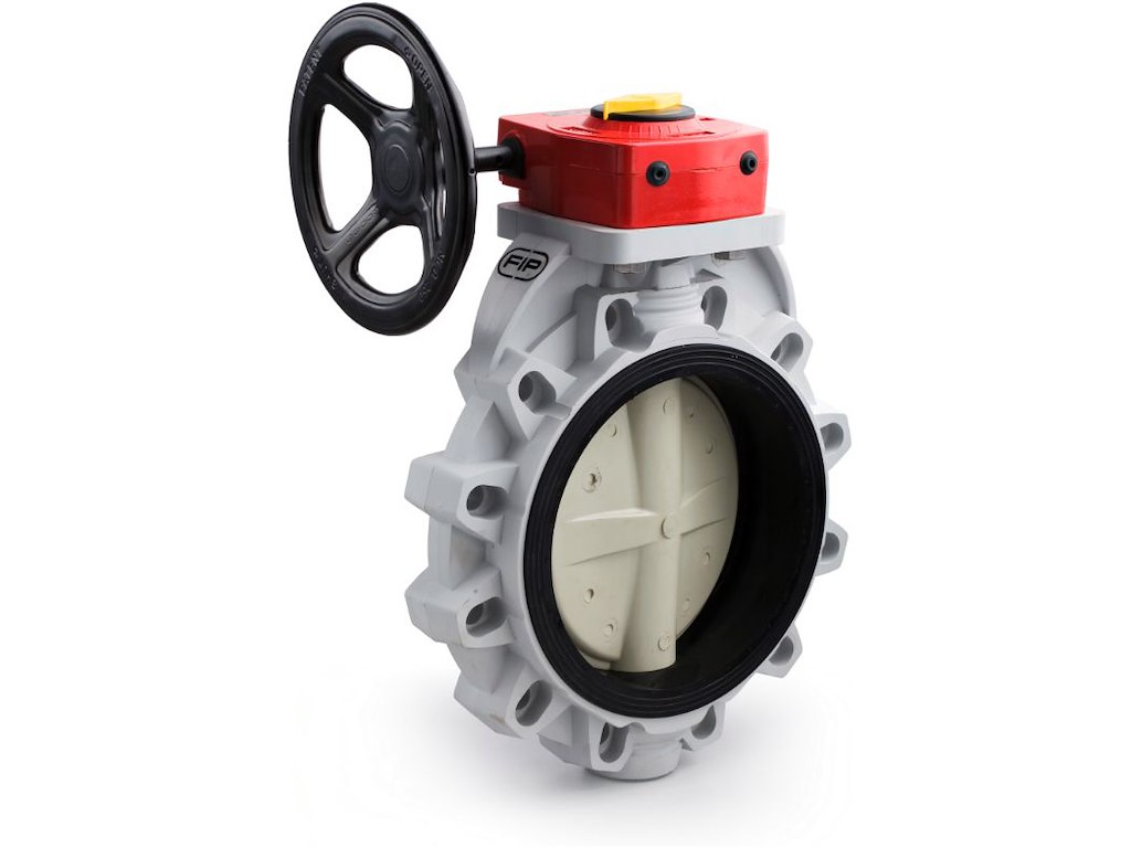 PP-butterflyventil EPDM, gearboks max driftstryk 4 bar