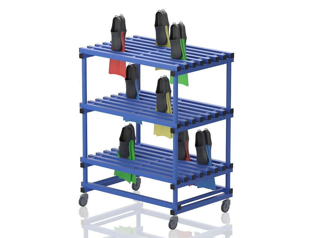 Reol t/svømmefødder 120 x 82 x 150 cm | FH1200/820 | Vendiplas