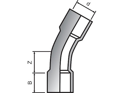 PVC-bøjning | 30° | PN12,5 | Lavet af rør | Indv. lim