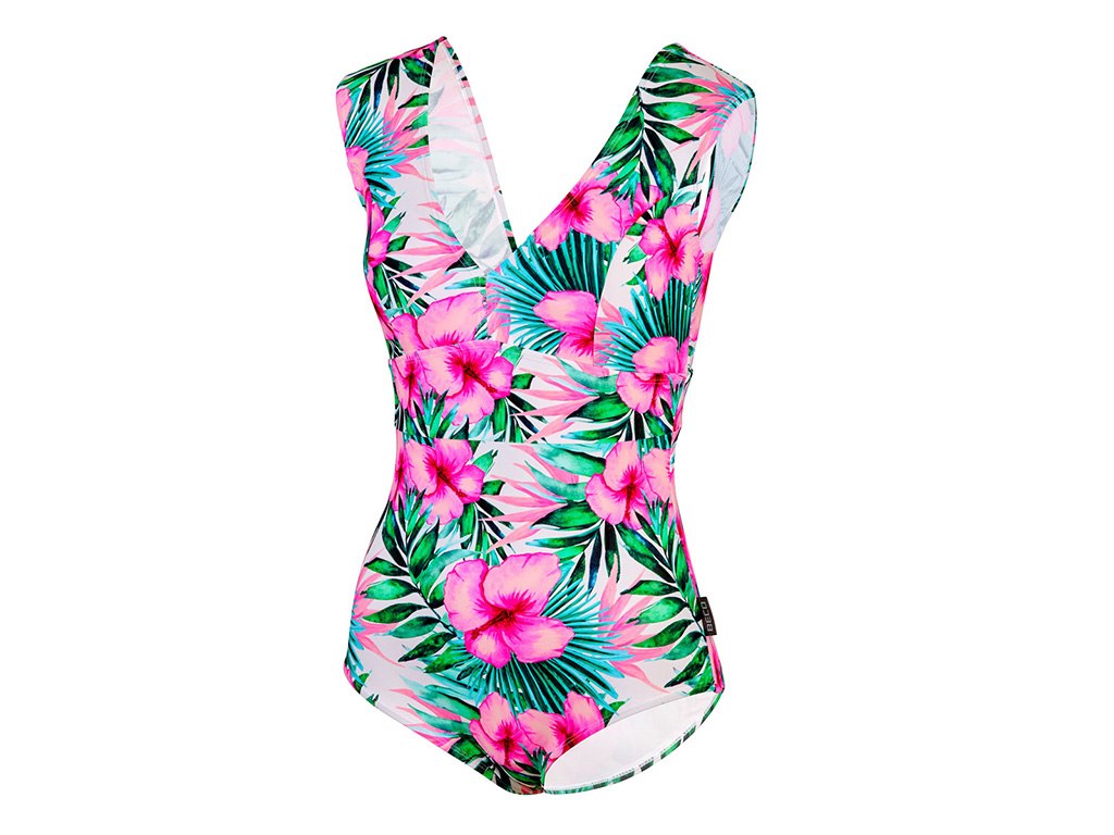 Badedragt | Hawaii Flowers | Wide Shoulder | D-skål | BECO