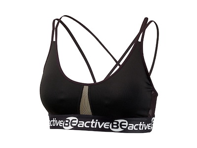 Træningstop t/kvinder | B-skål | Sort m/meshdetaljer | BECO