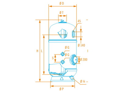 Fluidra "Delta 12"  filter Ø1200 mm 2-1/2" Nozzleplate