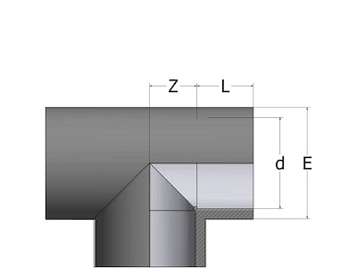 PVC-T-stykke | 90° | Indv. lim