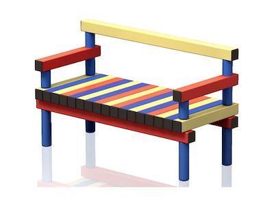 Børnebænk m/ryglæn 80 x 35,5 x 47 cm | KDS(B/A) | Vendiplas