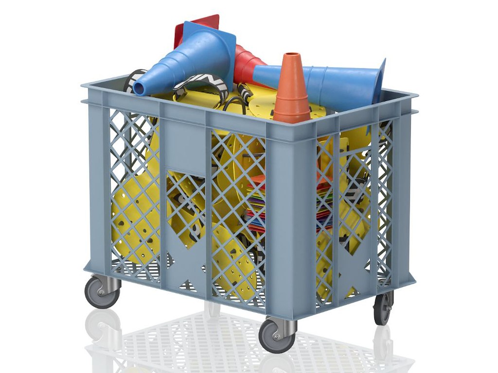 Kurv m/hjul 60 x 40 x 50 cm | BSKT(M1) | Vendiplas