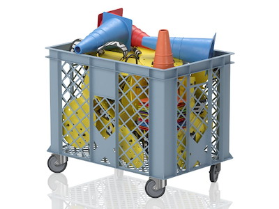 Kurv m/hjul 60 x 40 x 50 cm | BSKT(M1) | Vendiplas