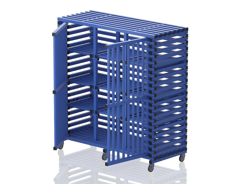 Vogn m/låger u/tophylde 176 x 76 x 192 cm | MEGA12 | Vendiplas