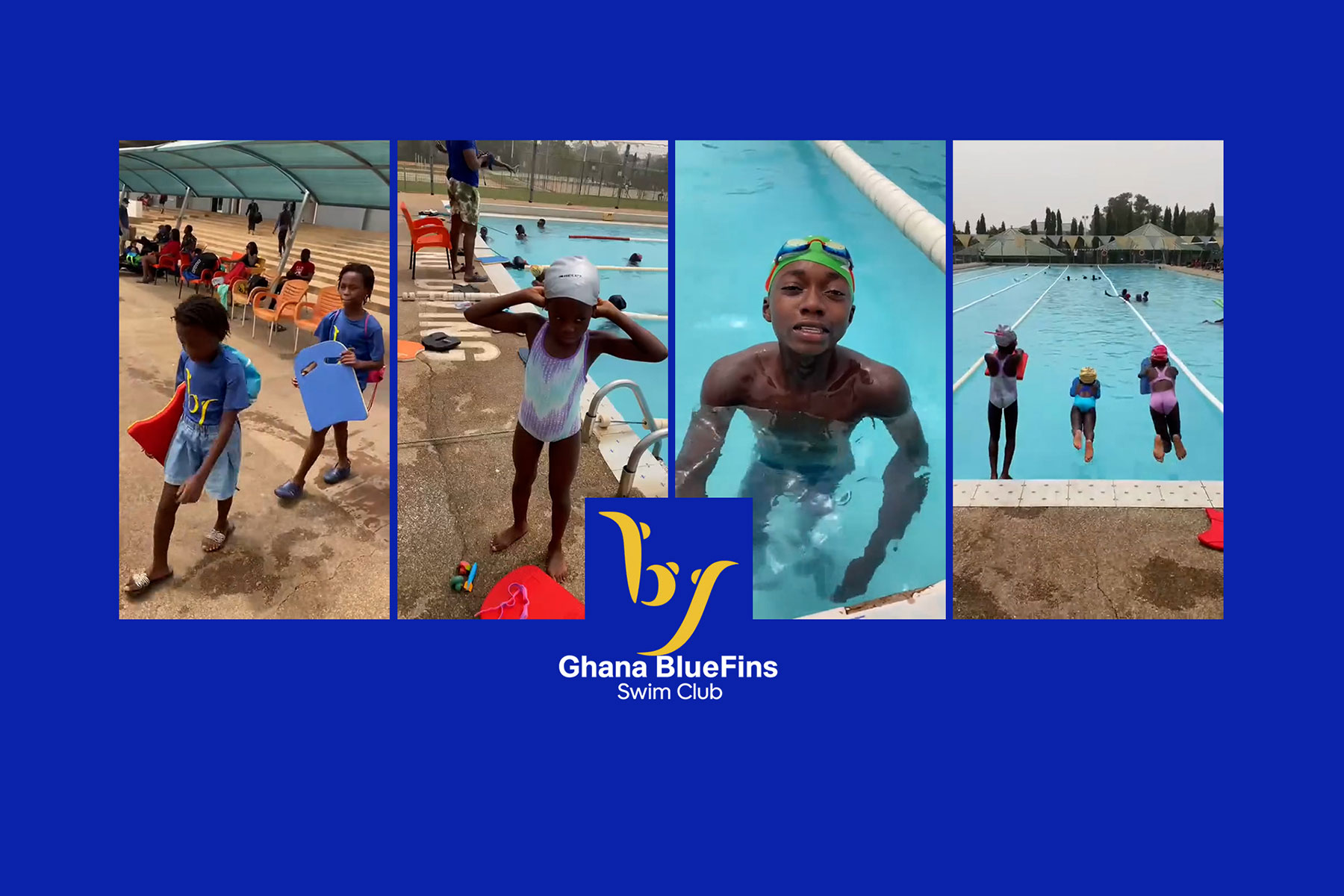 Svømmeudstyr doneret af LML SPORT til Ghana BlueFins Swim Club